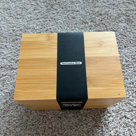 The Container Store Bamboo Recipe Card Box - Picture 2 of 5